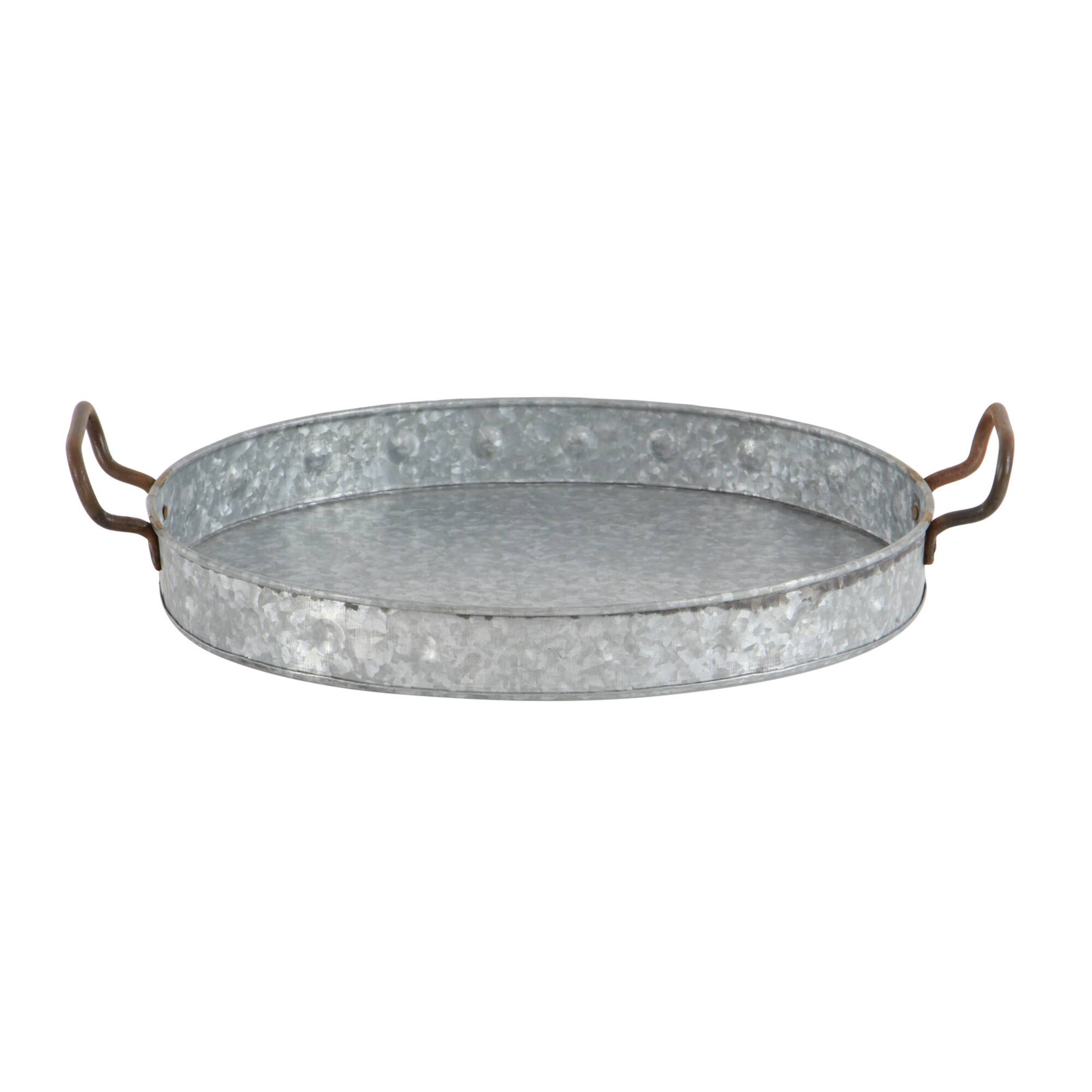 Grey Metal Farmhouse Tray Set